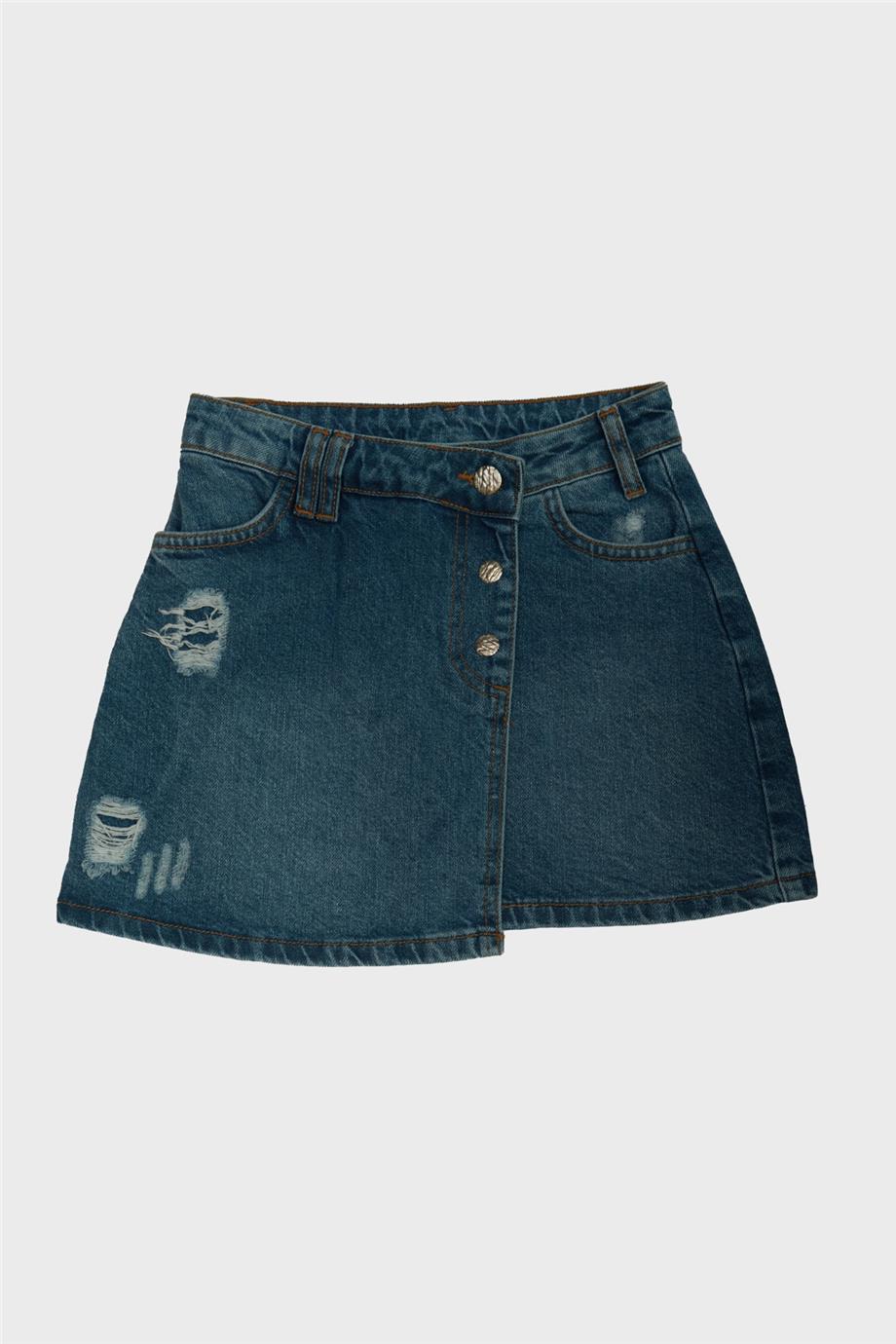 Girl Navy Blue Shorts Skirt - BgStore