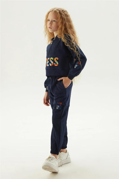 Girl Navy Blue Tracksuit Bottom - BgStore