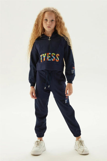 Girl Navy Blue Tracksuit Top - BgStore