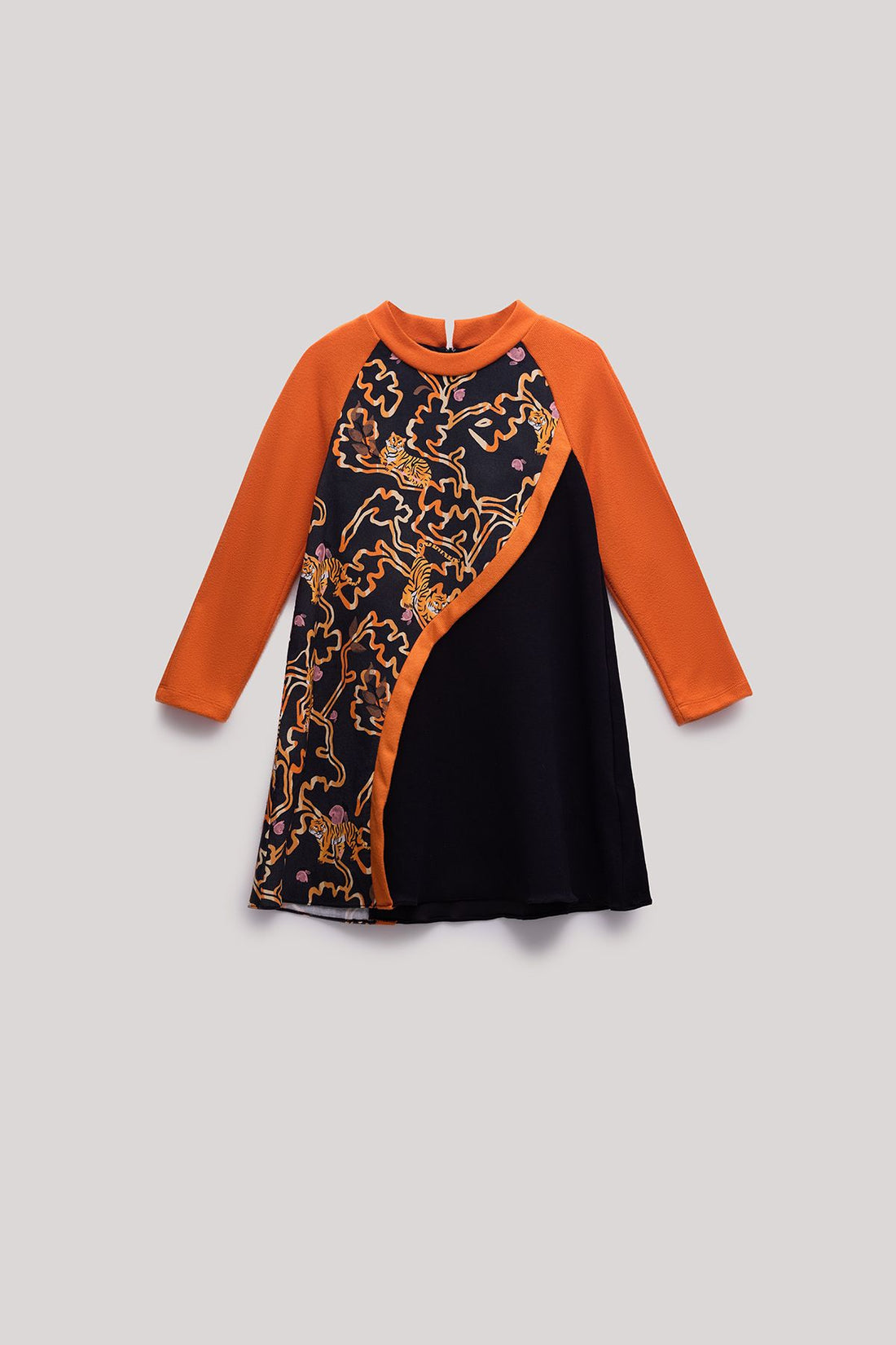 Girl Orange-Black Dress - BgStore