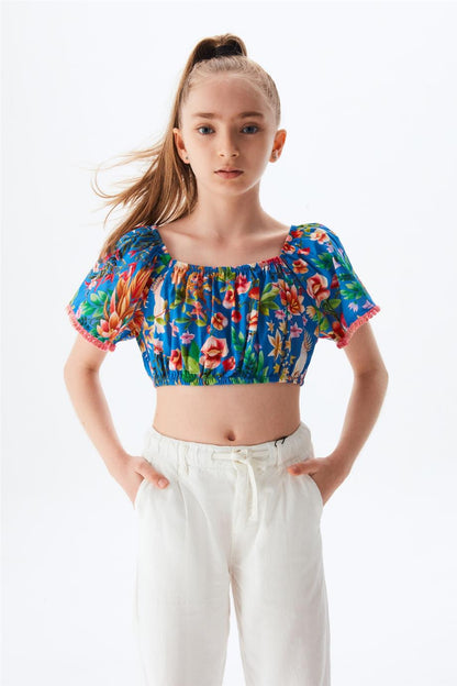 Girl Patterned Crop Top - BgStore