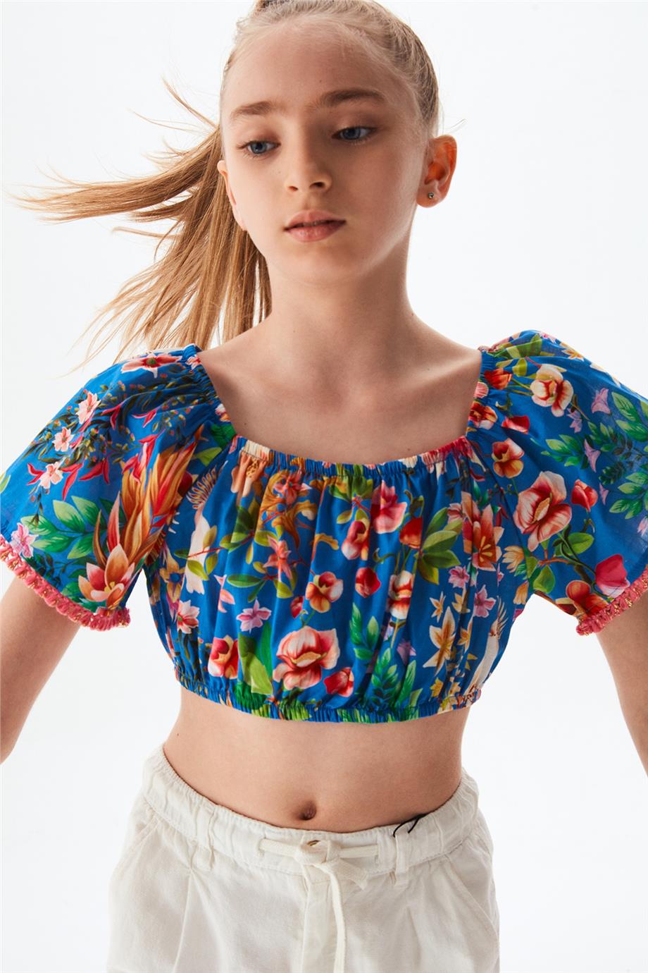 Girl Patterned Crop Top - BgStore