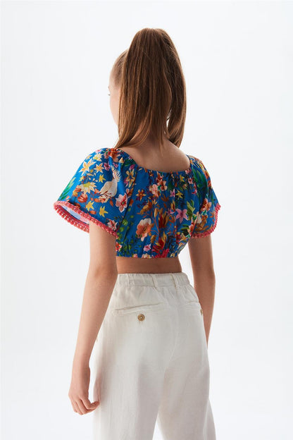 Girl Patterned Crop Top - BgStore