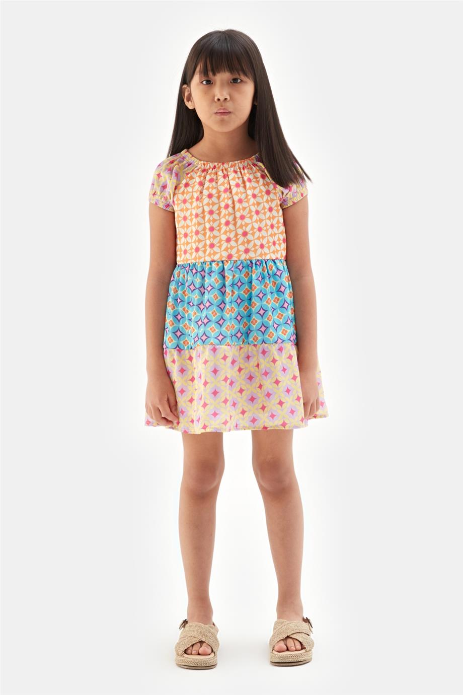 Girl Patterned Dress - BgStore