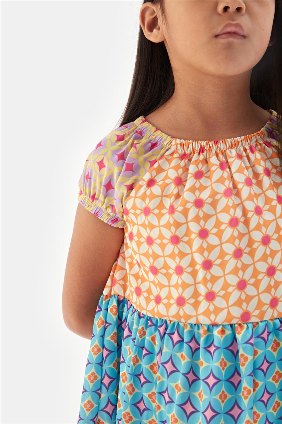 Girl Patterned Dress - BgStore