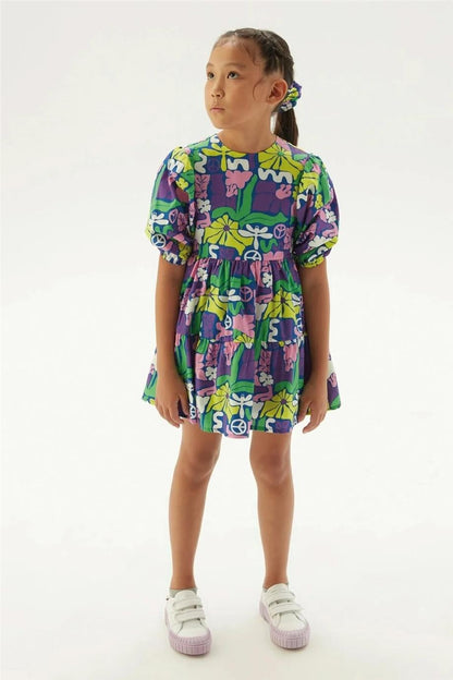 Girl Patterned Dress - BgStore