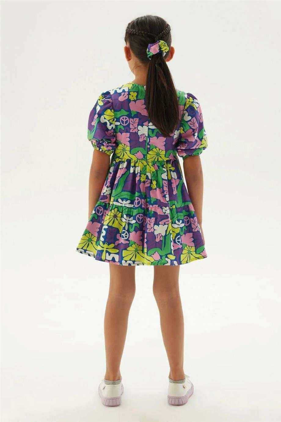 Girl Patterned Dress - BgStore