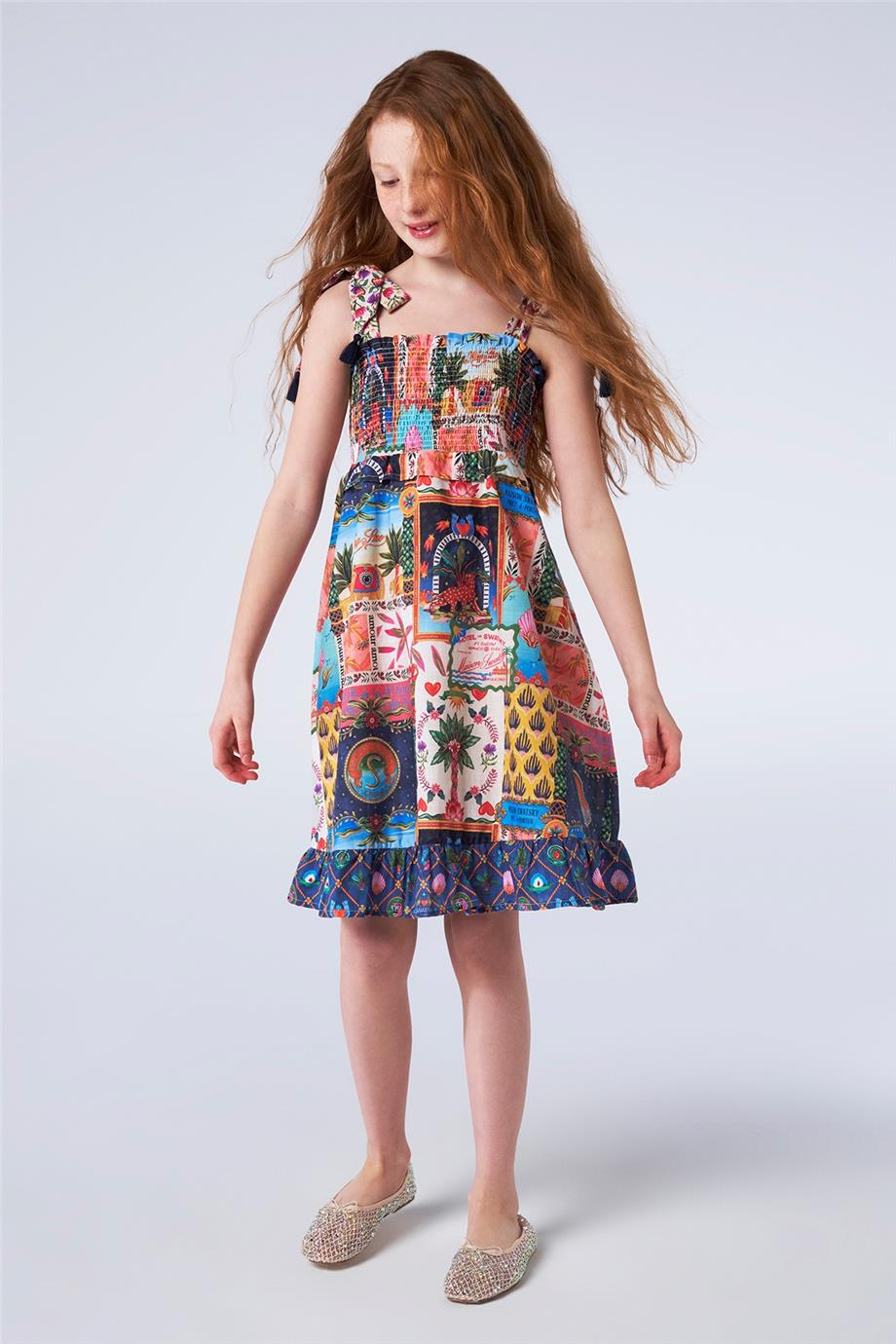 Girl Patterned Dress - BgStore