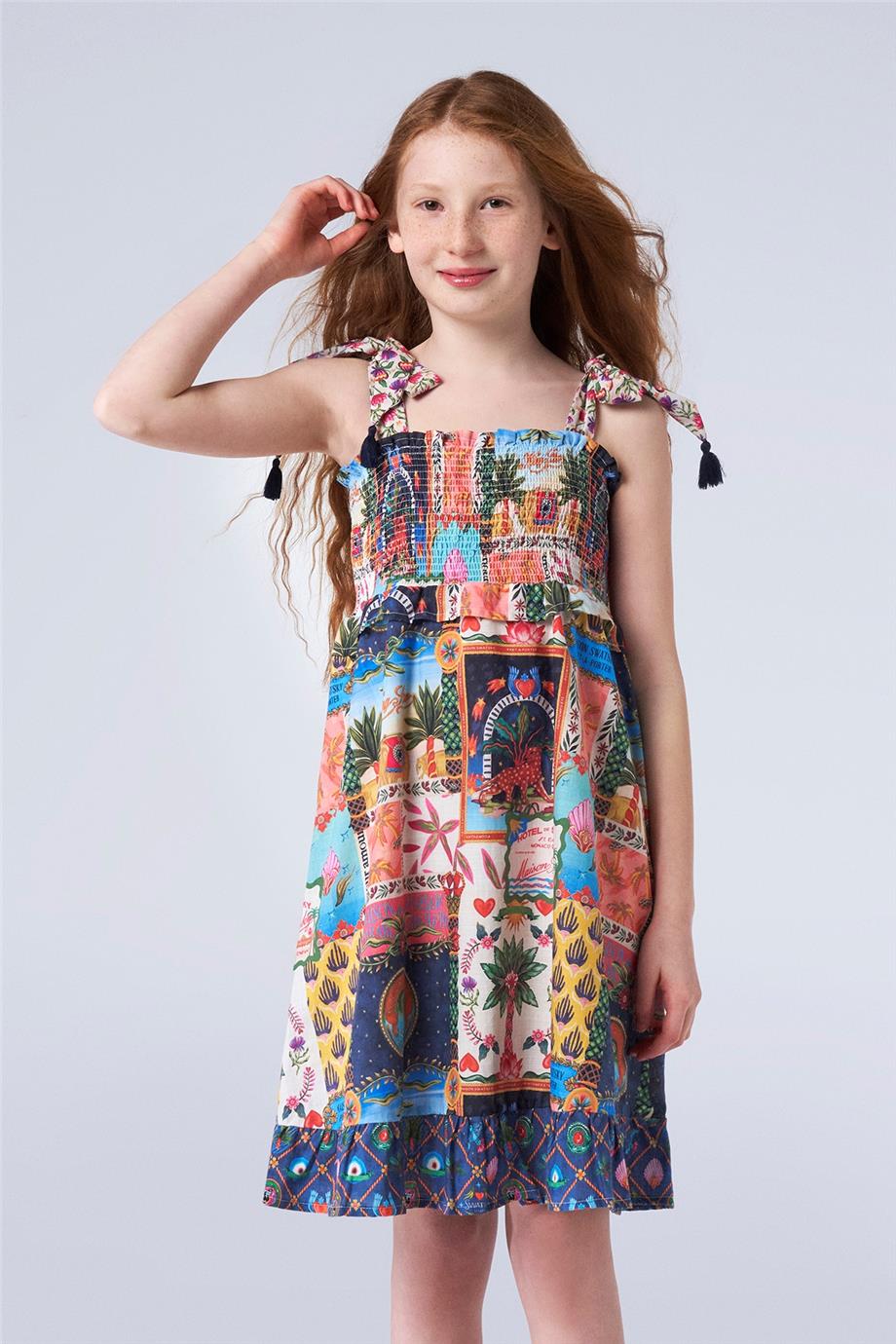 Girl Patterned Dress - BgStore