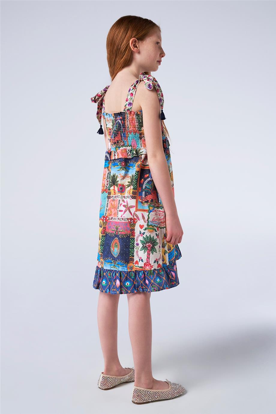 Girl Patterned Dress - BgStore