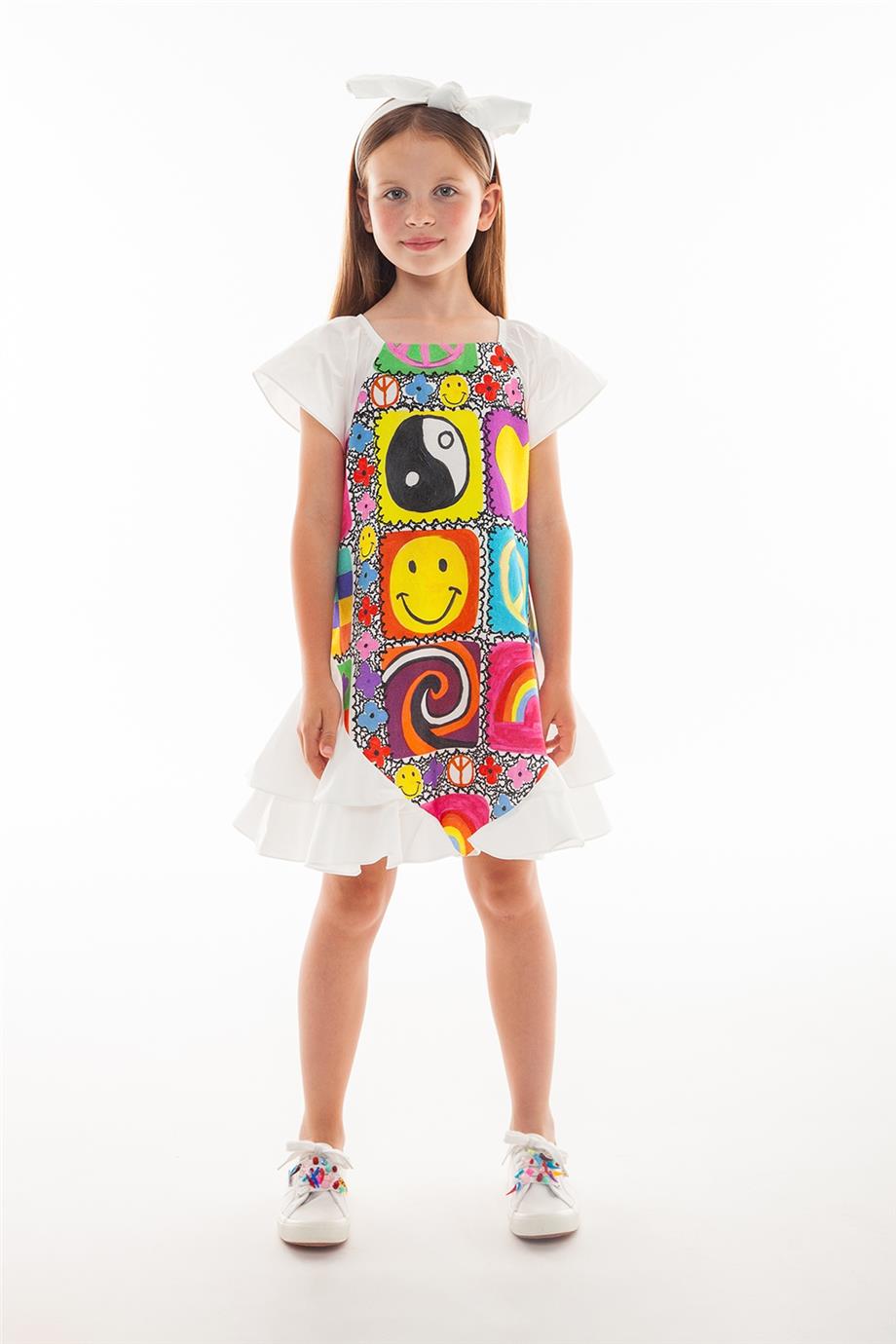 Girl Patterned Dress - BgStore