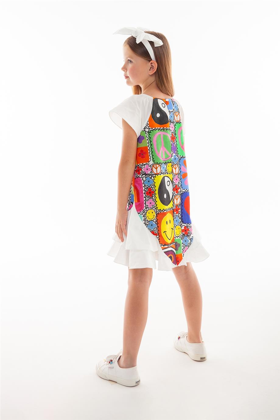 Girl Patterned Dress - BgStore