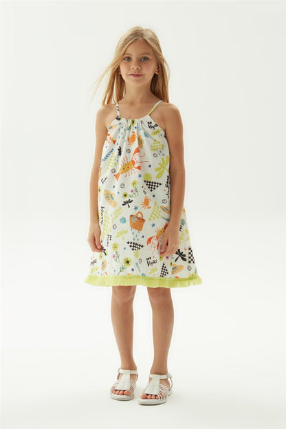 Girl Patterned Dress - BgStore