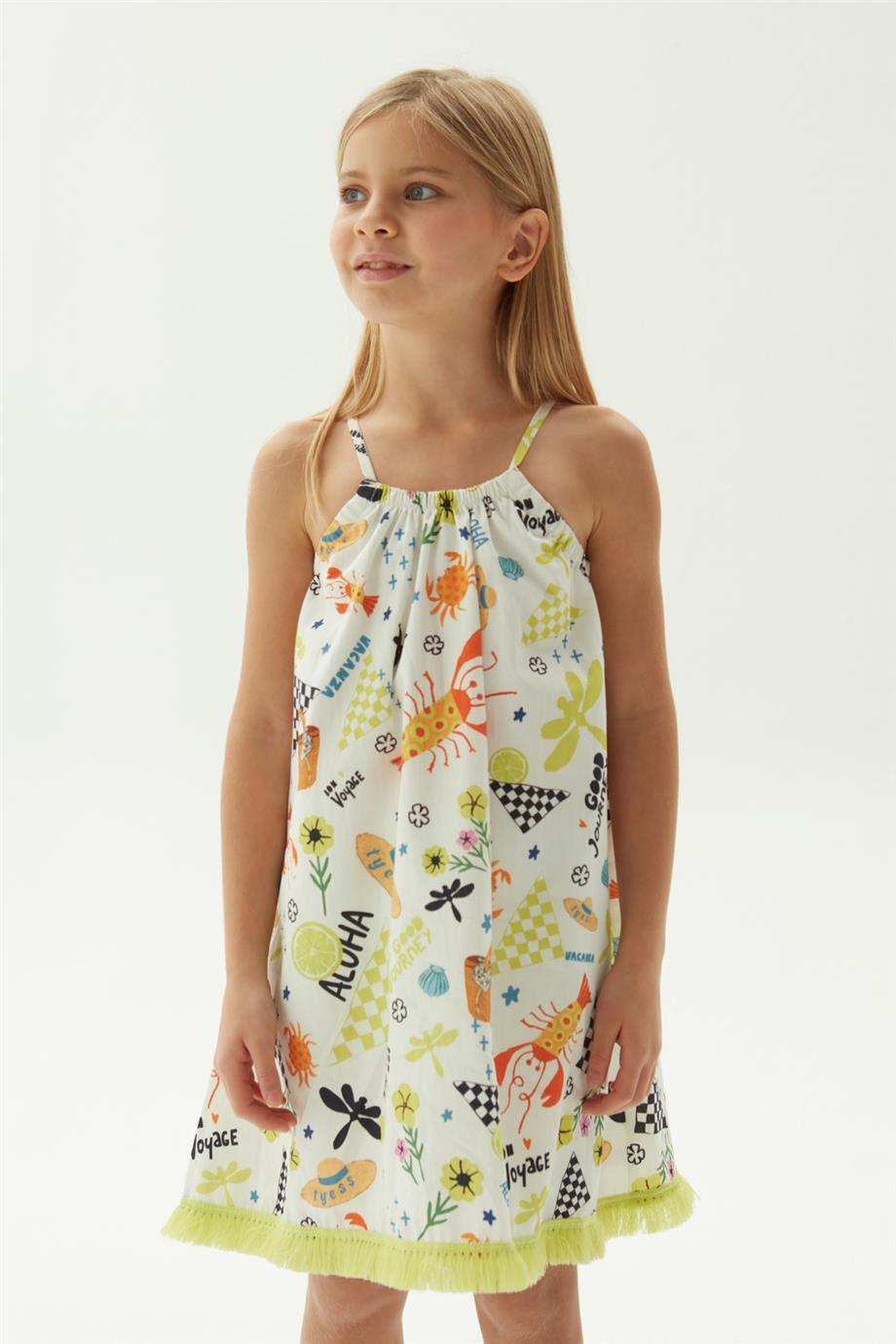 Girl Patterned Dress - BgStore