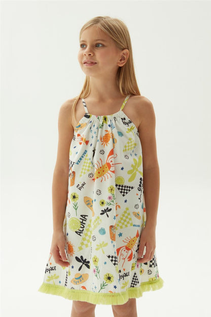 Girl Patterned Dress - BgStore