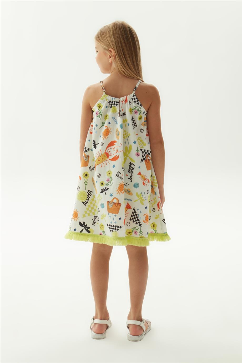 Girl Patterned Dress - BgStore