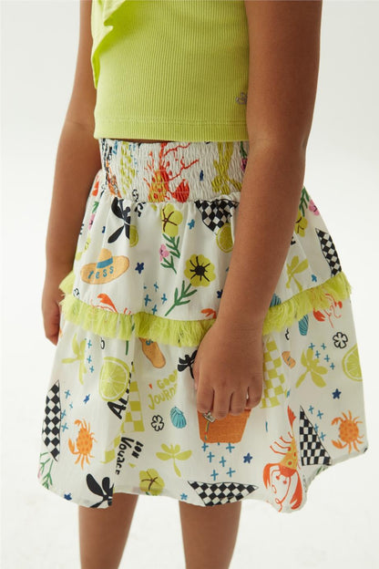 Girl Patterned Skirt - BgStore