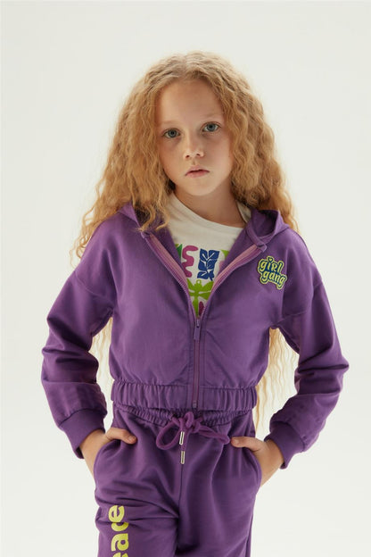 Girl Purple Tracksuit Top - BgStore