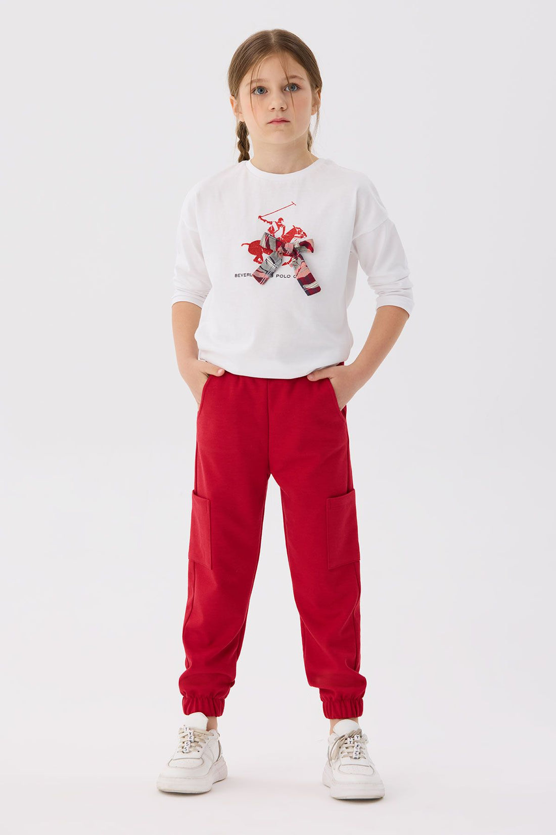 Girl Red Tracksuit Bottom - BgStore