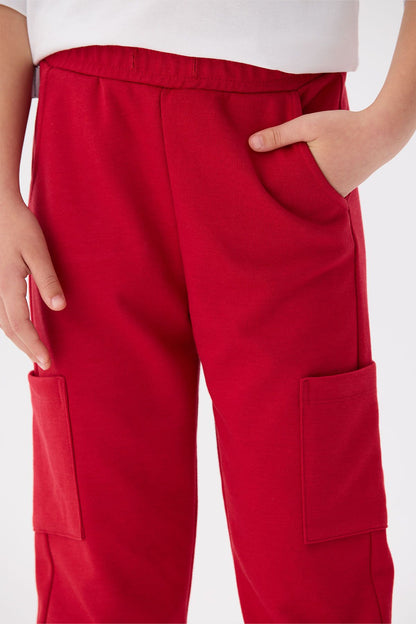 Girl Red Tracksuit Bottom - BgStore