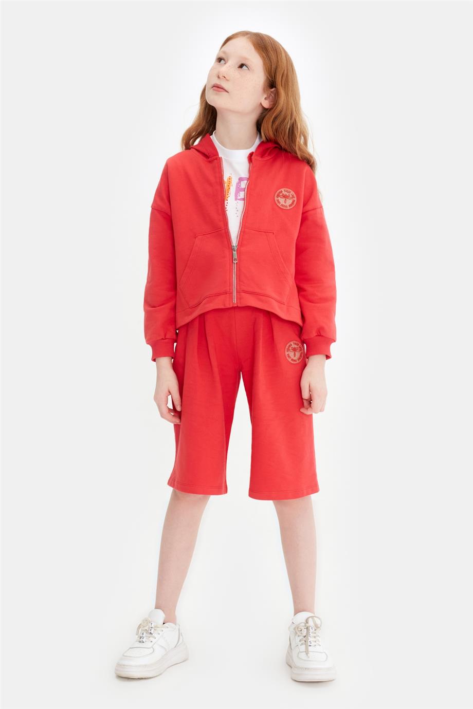 Girl Red Tracksuit Top