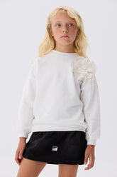 Girl White Sweatshirt - BgStore