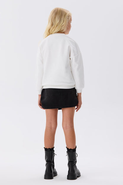 Girl White Sweatshirt - BgStore