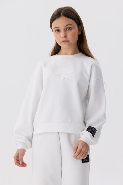 Girl White Sweatshirt - BgStore