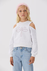 Girl White Sweatshirt - BgStore