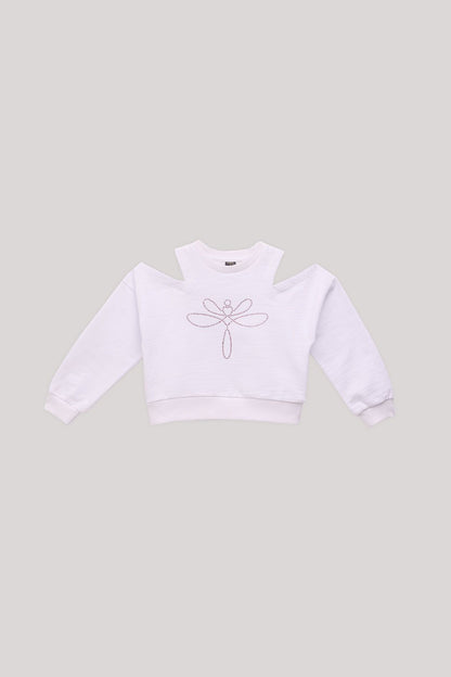 Girl White Sweatshirt - BgStore