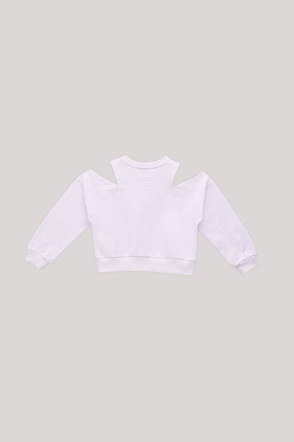 Girl White Sweatshirt - BgStore