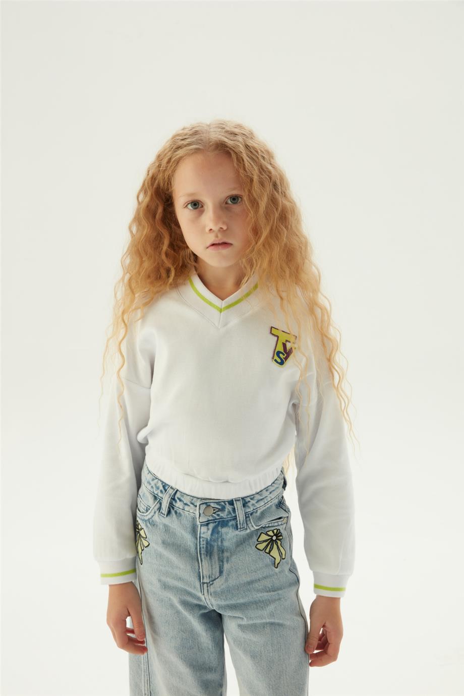 Girl White Tracksuit Top - BgStore