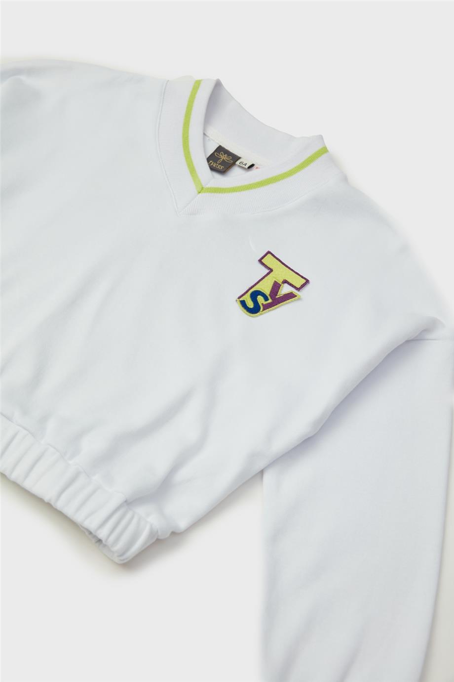 Girl White Tracksuit Top - BgStore