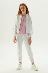 Girl White Tracksuit Top - BgStore