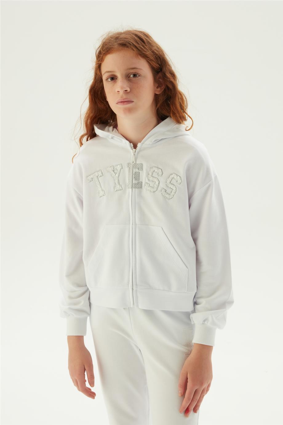 Girl White Tracksuit Top - BgStore