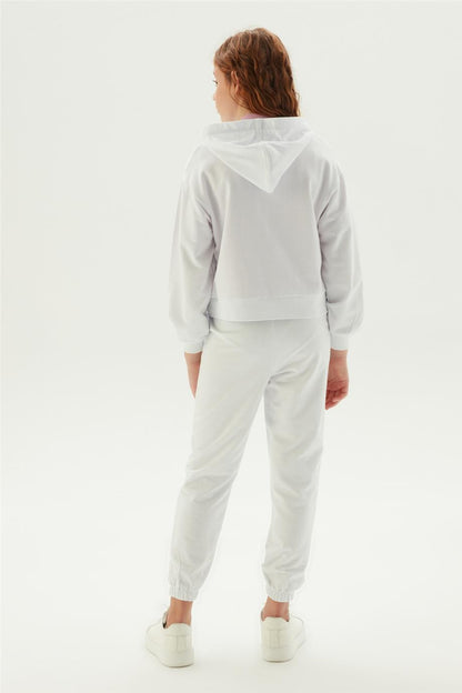 Girl White Tracksuit Top - BgStore