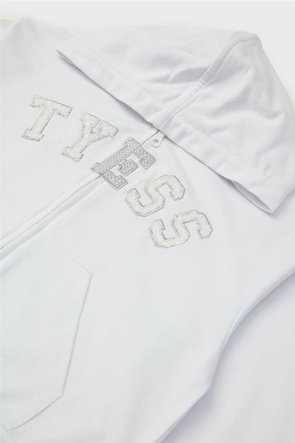 Girl White Tracksuit Top - BgStore